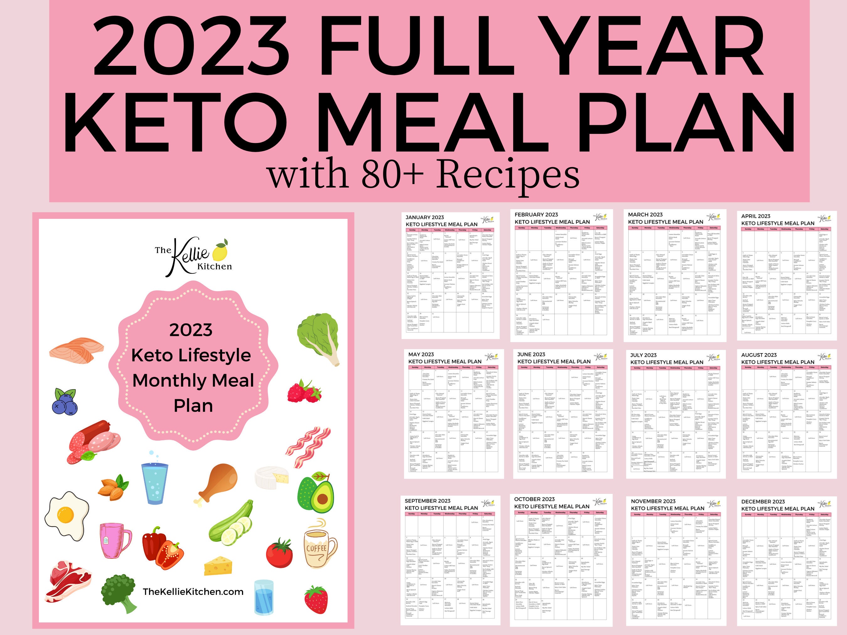 KETO MEAL PLAN 2023 Full Year Meal Plan With Recipes - Etsy