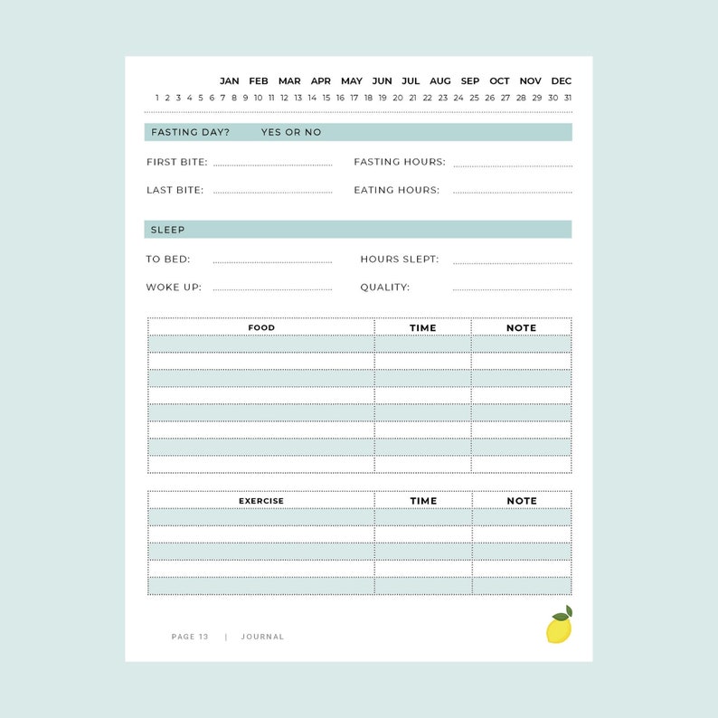 Intermittent Fasting Journal Fasting Workbook Fasting Planner Health Weight Loss image 6