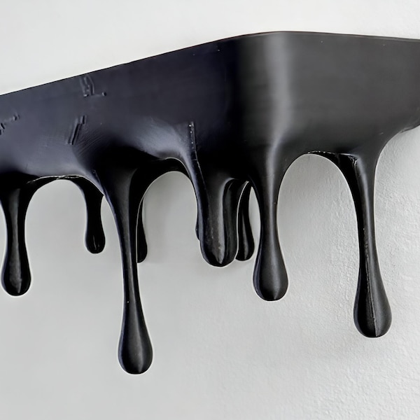 Melting Dripping Wall Shelf – Surreal Floating Sculpture, Modern Drip Decor