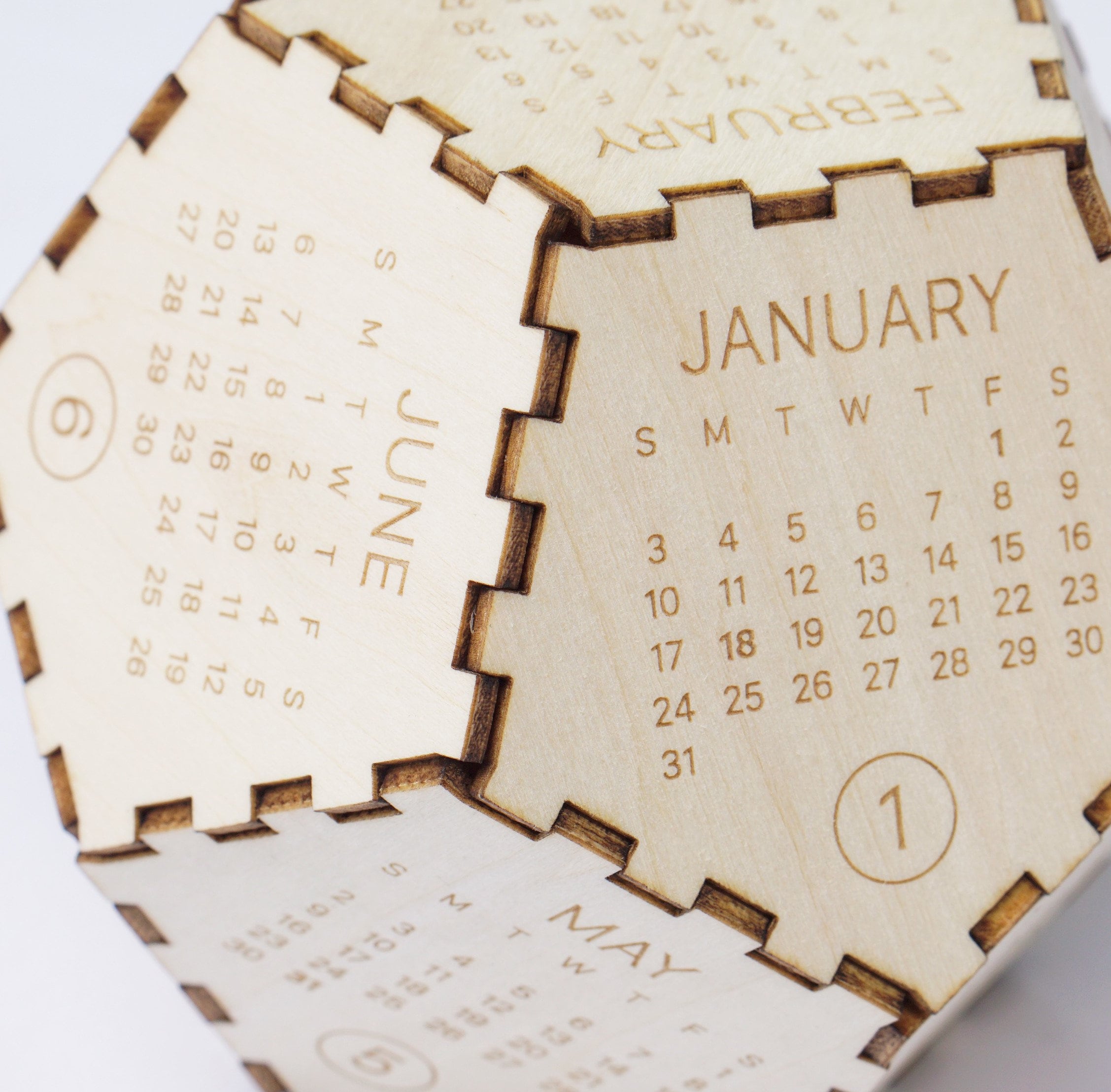 12 sided Wooden Puzzle Calendar 2021 Office Decor Gift New Etsy