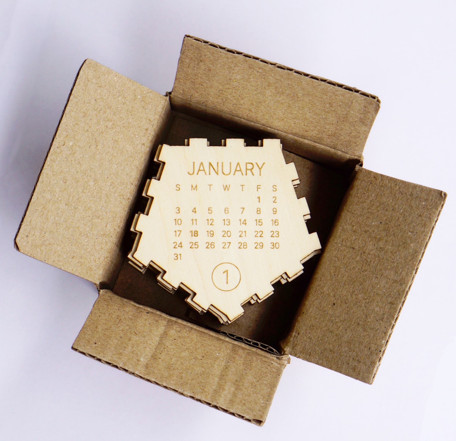 12 sided Wooden Puzzle Calendar 2021 Office Decor Gift New Etsy