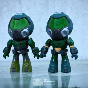 Doomguy - Doom - Doom Slayer フィギュア - 手描き 3D プリント コレクターズアイテム サウンドトラック付き - ゲーマーギフト - Doom 風フィギュア