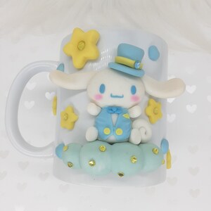 Kawaii handmade puppy mug 11oz  cute character glow in the dark