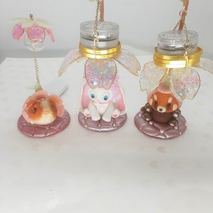 Mini sakura bunny/red panda/guinea pig night lamp battery operated