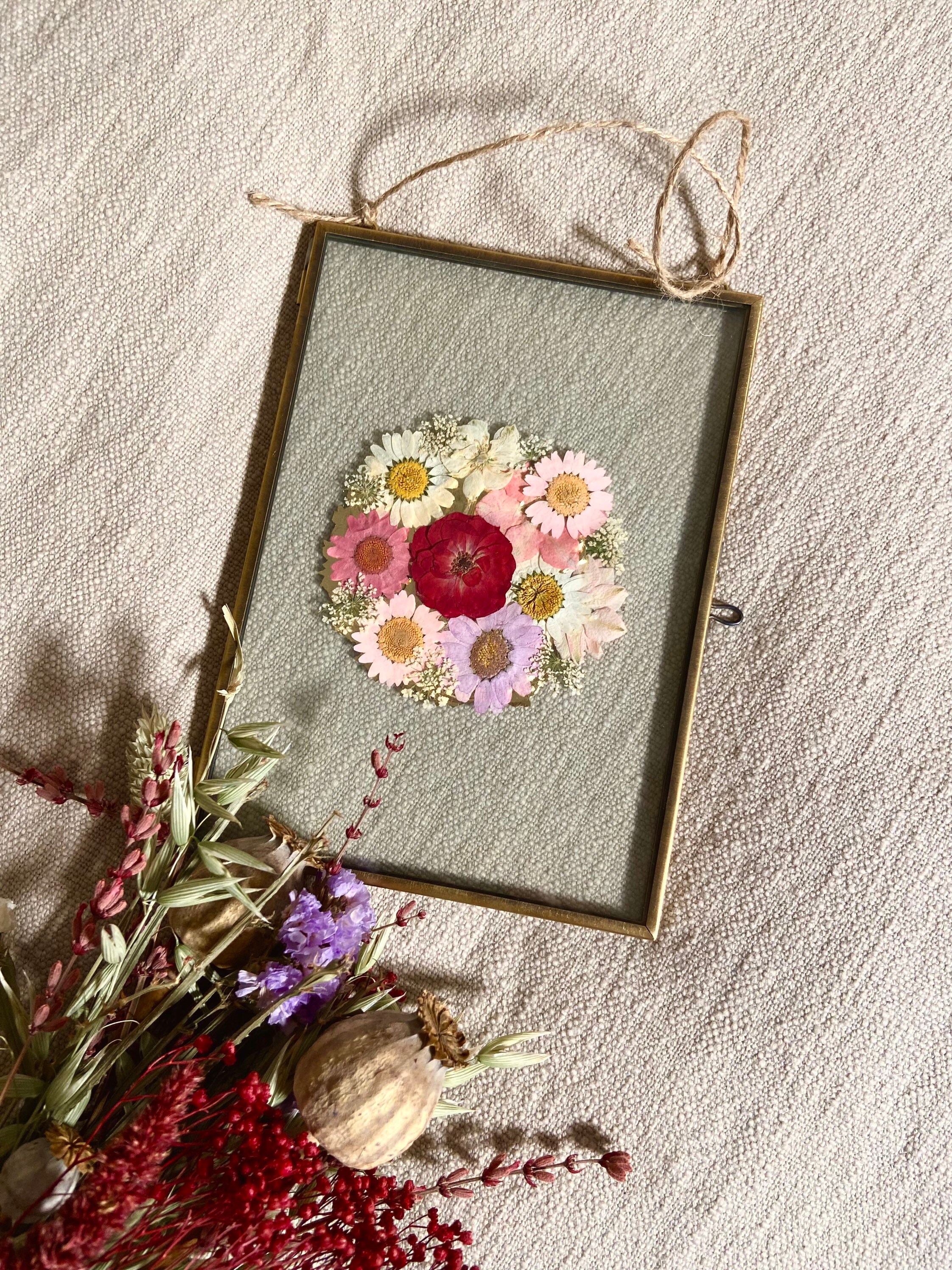 Herbier, Fleurs Séchées. | L.13 X H.20 cm