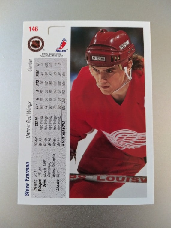 1991-1992 Upper Deck Steve Yzerman Error Card - Etsy