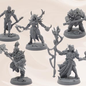 Balanced Fighter Party - 3D Printed DnD Miniatures Set | Miniatures for Dungeons & Dragons | Includes Bases