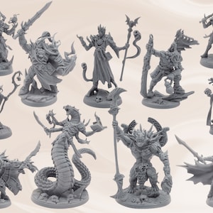 DnD Epic Baddies Miniatures 11pc Starter Pack #1 | Dungeons and Dragons Minis Enemies set | 28mm | Villains for Dungeon Master DM | D&D