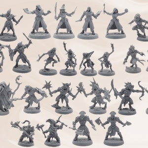 DnD Enemy Miniatures 24pc Starter Pack #2 | Dungeons and Dragons Mini Enemies set | 28mm | Villains for Dungeon Master DM | D&D