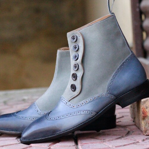 Button Boots Dress Designer Boots Men 