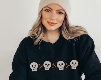 Skeleton Sweatshirt | Halloween Sweatshirt | Fall Sweatshirt | Sweatshirt for her | Skeleton Crewneck | Halloween Crewneck