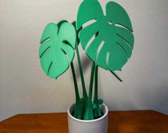 Monstera Plant Coaster Set | Stylish 3D Printed Leaf Design | Eco-Friendly Houseplant Decor | Unique Home Accessories | Customizable