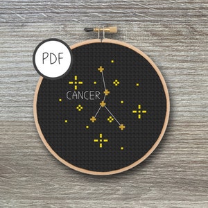 Cancer Cross Stitch Pattern Constellation | Star Signs, Stars, Zodiac, Astrology, DIY, Cross Stitch PDF