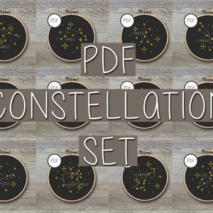 Constellation Set Cross Stitch Pattern | Star Signs, Stars, Zodiac, Astrology, DIY, Cross Stitch PDF