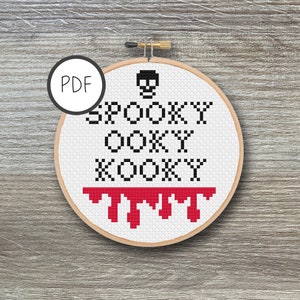 Spooky Ooky Kooky Kreuzstichmuster | PDF, Halloween, Spooky, Skull, Horror, Lustig, Zitat, Alyssa Edwards, Drag, Drag Queen