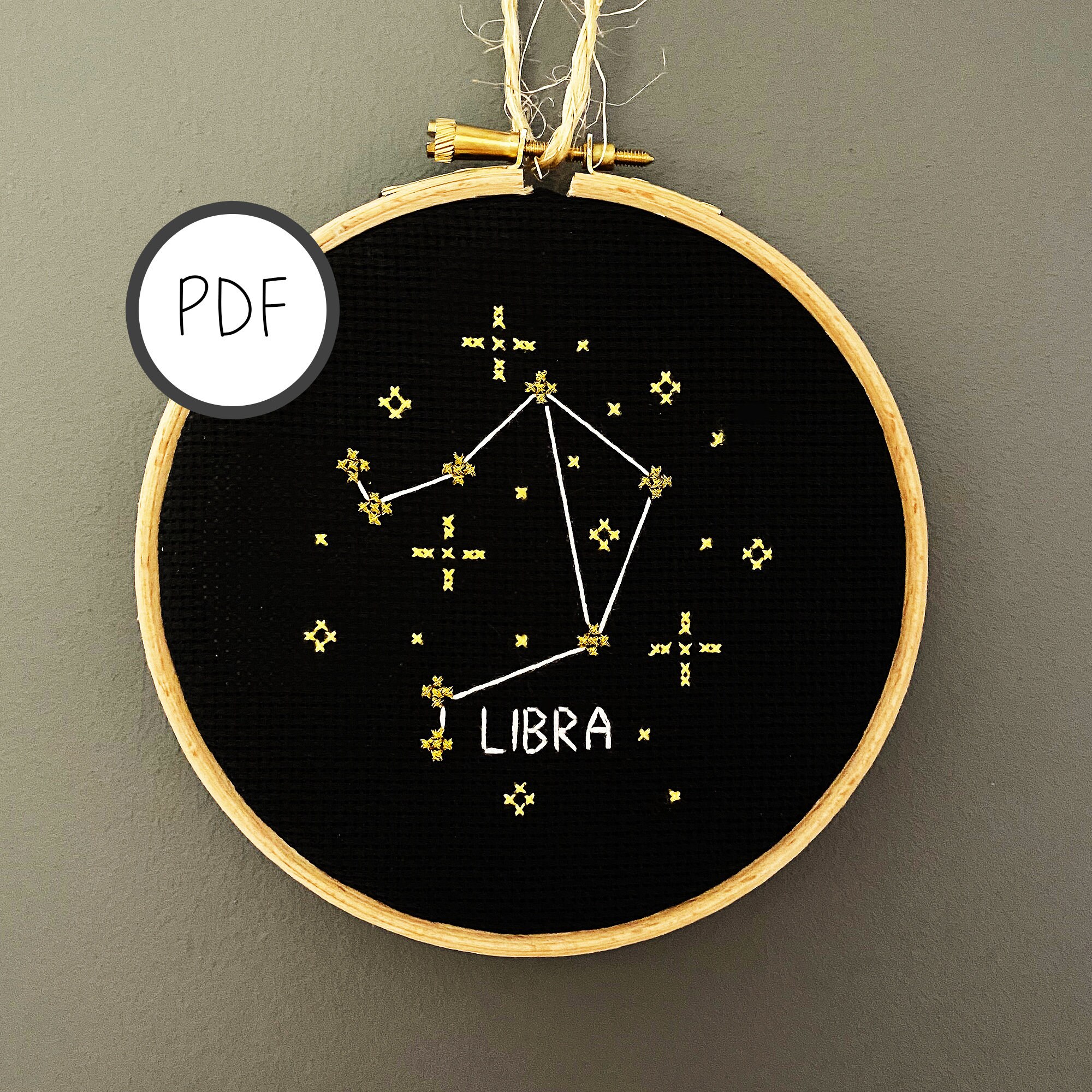 Libra Star Sign Pattern Libra Cross Stitch Pattern Constellation | Star Signs, Stars, Zodiac ...