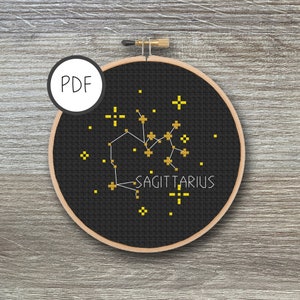 Sagittarius Cross Stitch Pattern Constellation | Star Signs, Stars, Zodiac, Astrology, DIY, Cross Stitch PDF