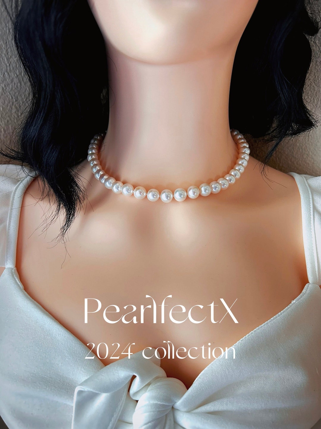 Collana Girocollo Perle Bianche Finte Con Catena Oro – Regolabile, Donna E Ragazza