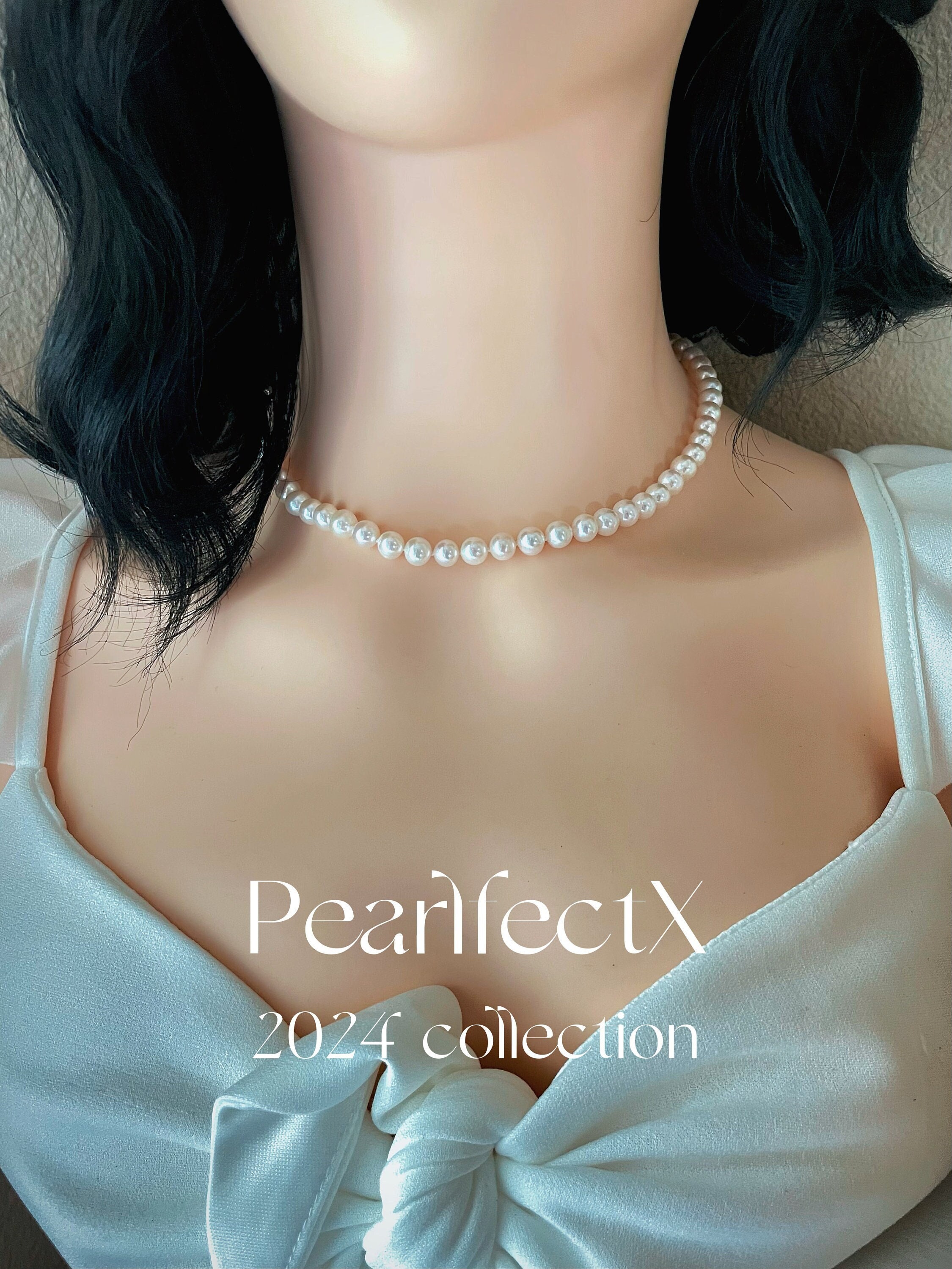 7～8mm ホワイト無核ケシ真珠ネックレス | 完璧なラウンドシェイプ