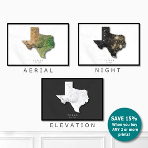 Texas Map Art / Texas Gift / State Map Poster / Dallas / Home and Office Decor / Birthday or Wedding Present