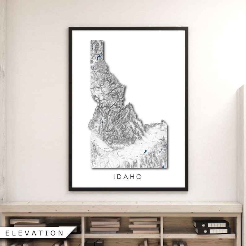 Idaho Map Art / Idaho Gift / State Map Poster / Boise Idaho / Home and ...