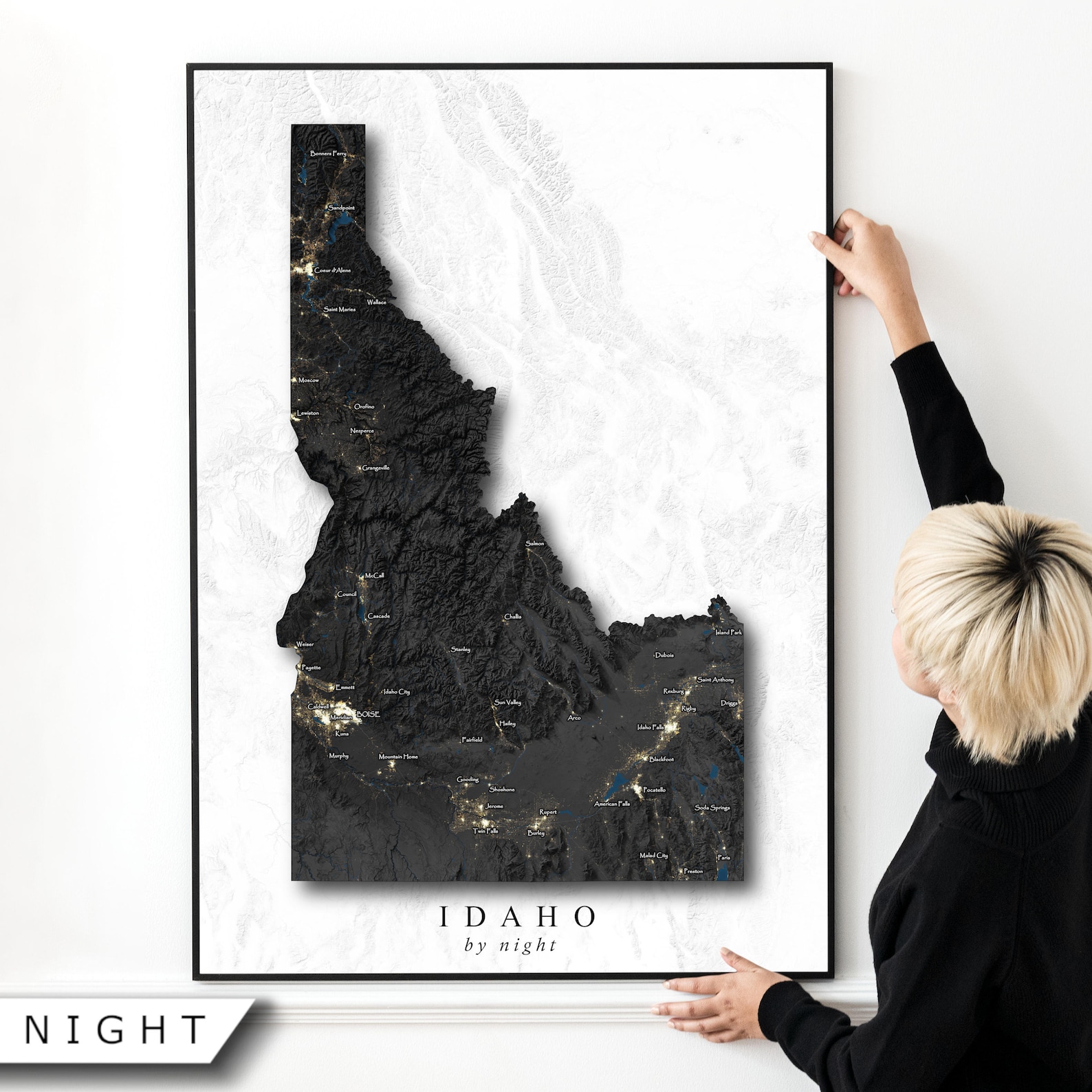 Idaho Map Art / Idaho Gift / State Map Poster / Boise / Home | Etsy
