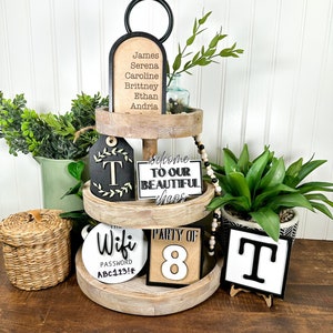 Personalized Family Tiered Tray Decor: Farmhouse Mini Signs Bundle