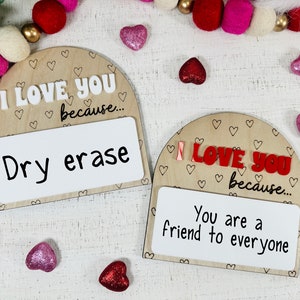 Personalized &#39;I Love You Because&#39; Dry Erase Board - Valentine&#39;s Gift
