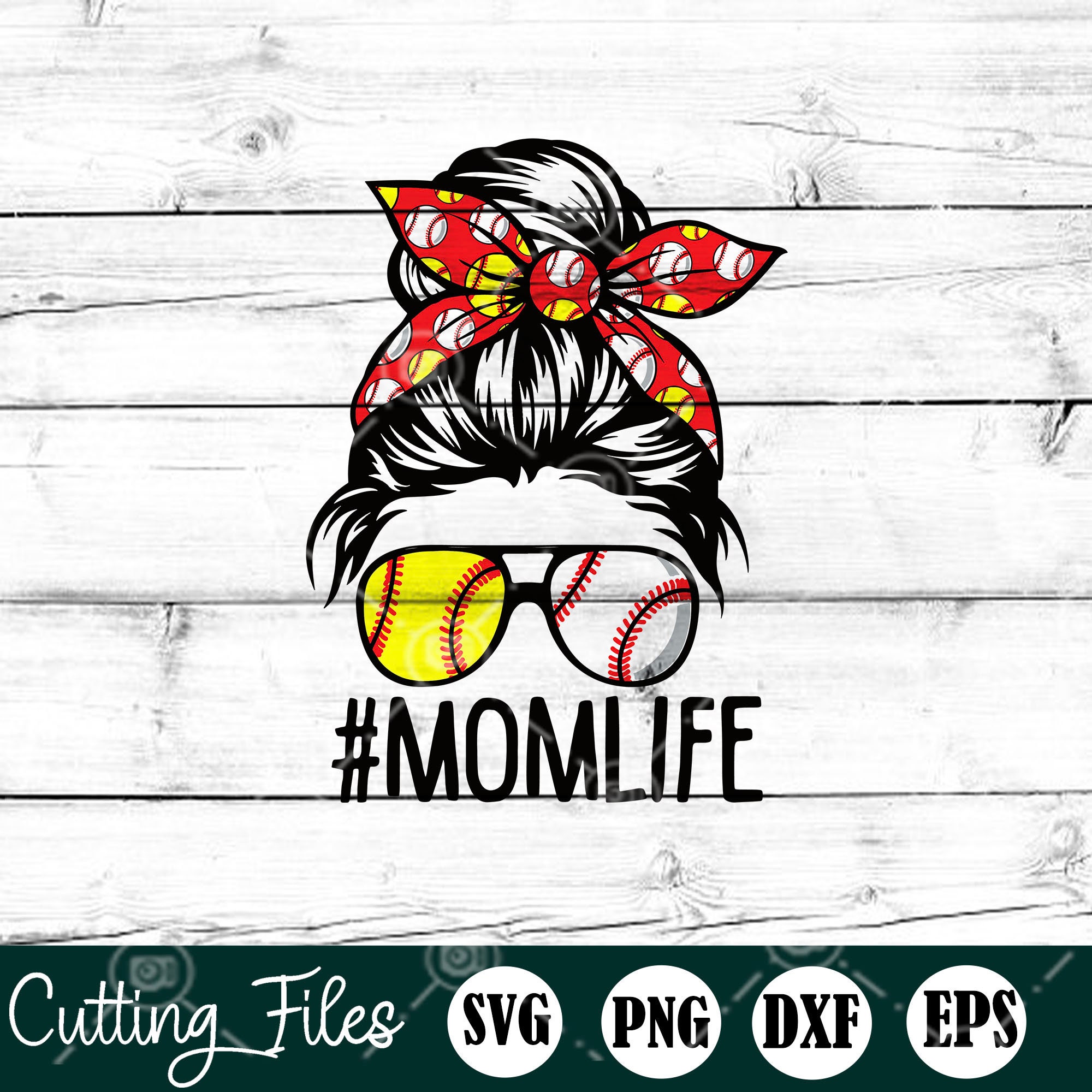 Download Messy Bun Girl Svg Mom Life SVg Softball SVg Baseball Svg ...