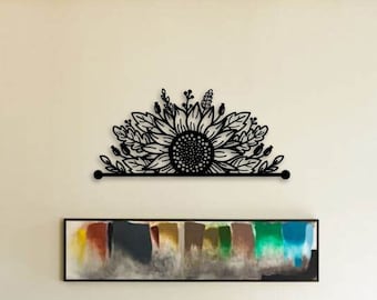 Sunflower Metal Wall Art - Mandala Headboard Decor