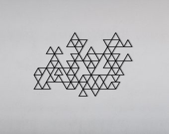 Geometric Metal Wall Art: Triangle Design, Powder Coated Steel