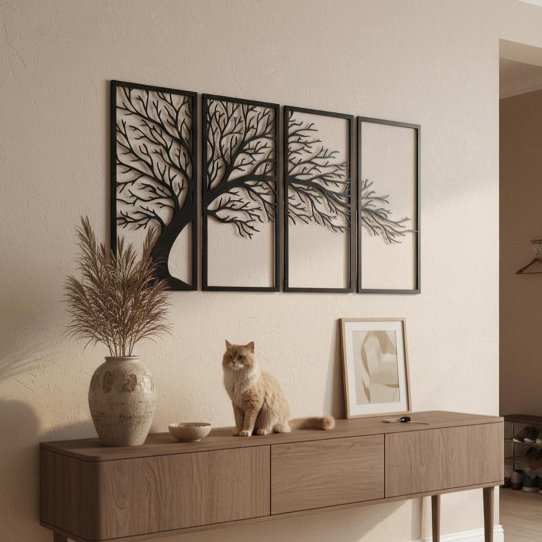 Tree Branch Metal Wall Art - Large Over Sofa Decor, Outdoor Safe - Etsy