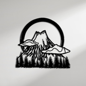 Mount Fuji Metal Wall Art - Japanese Mountain Landscape Decor - Birthday Gift