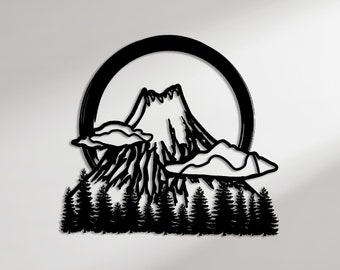 Mount Fuji Metall Wand Kunst - Japanische Berglandschaft Dekor - Geburtstagsgeschenk