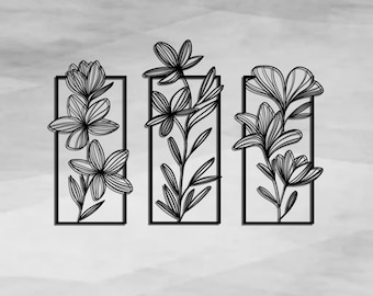 Poppy Flowers Metal Wall Art - Home Garden Wall Decor - Unique Birthday Gift