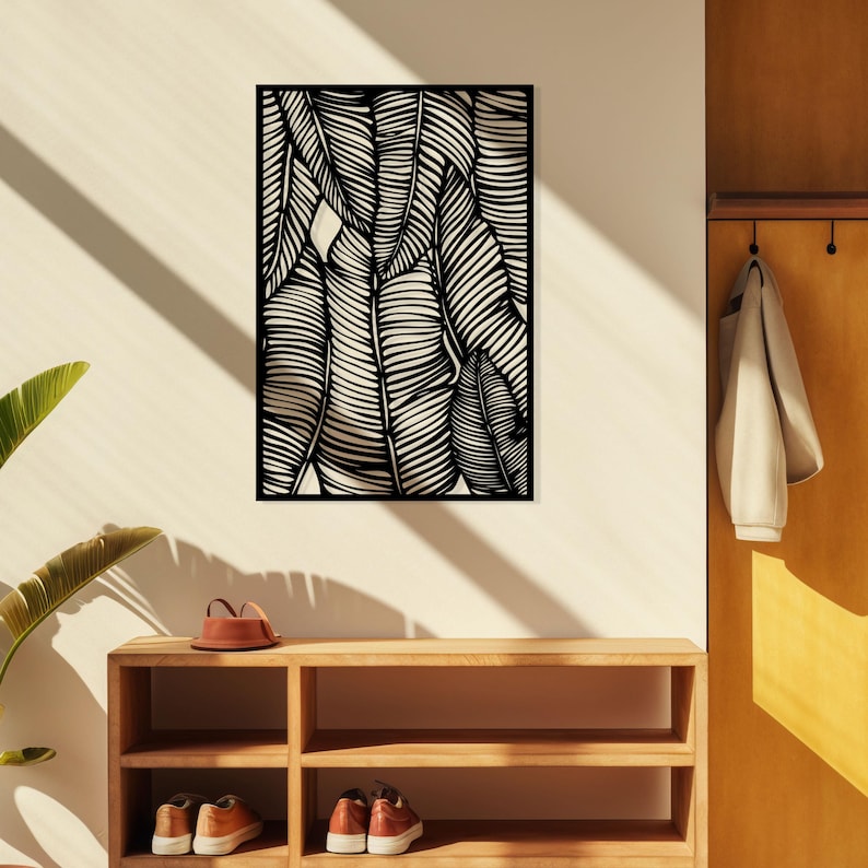 Leaf Metal Wall Art - Tropical Home Decor - Plant Metal Panel - Etsy