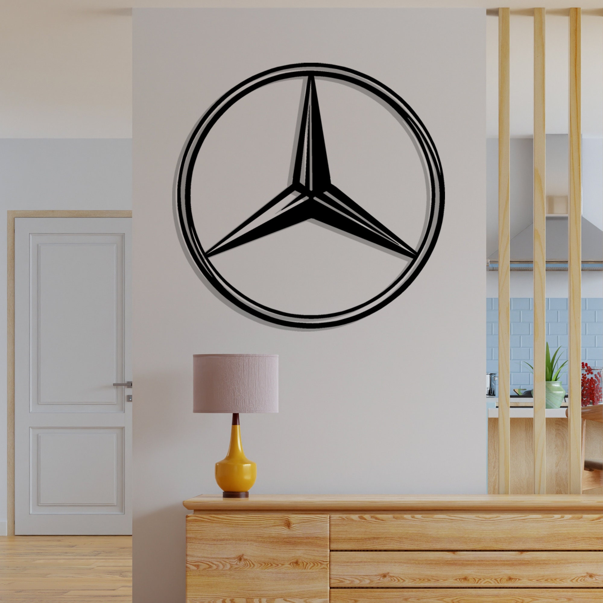 Mercedes Benz Wall Decal Art Garage AMG Logo Car Vinyl Wall Sticker Decor  NL80