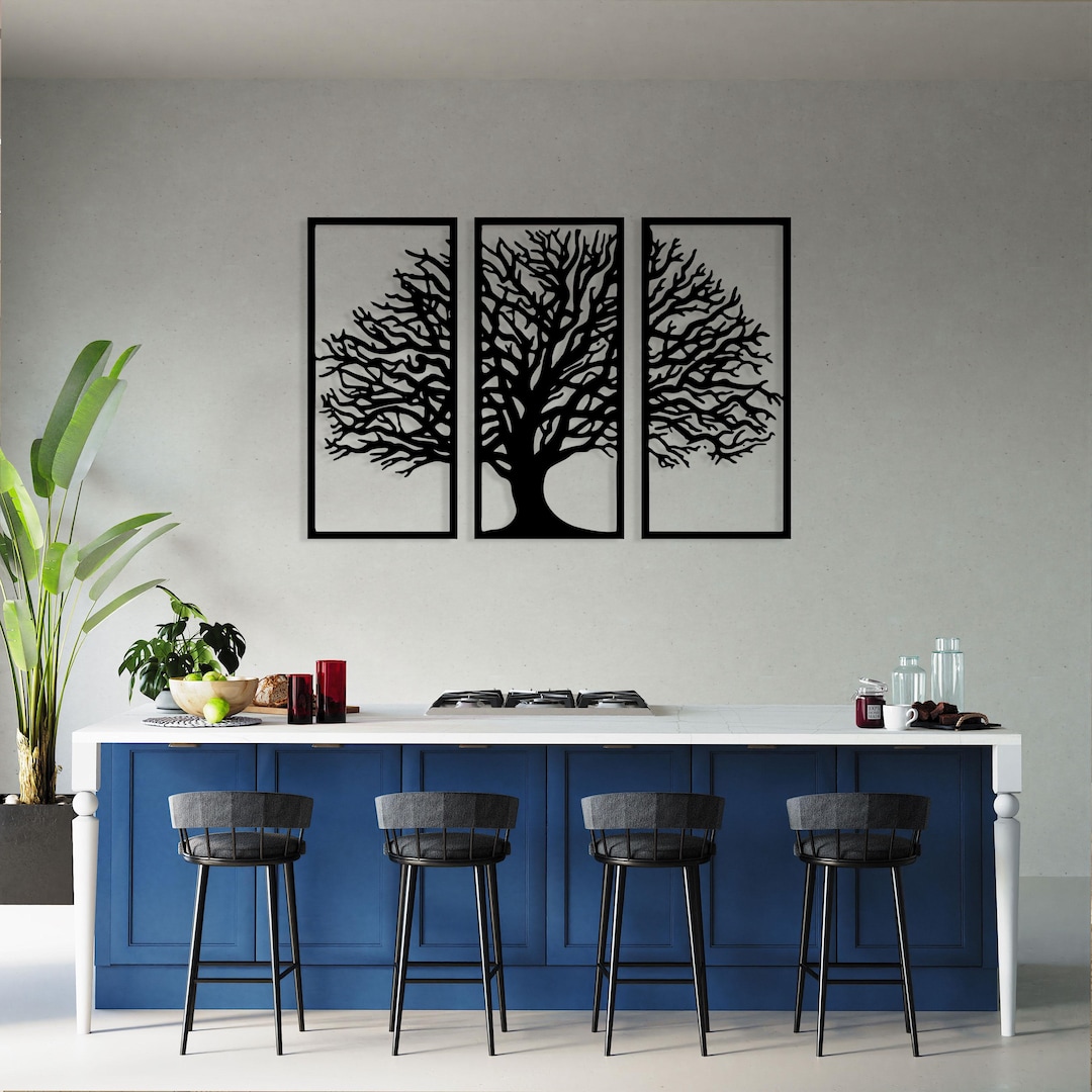 Oversized Tree of Life Metal Wall Art - 3 Panel Design - Etsy
