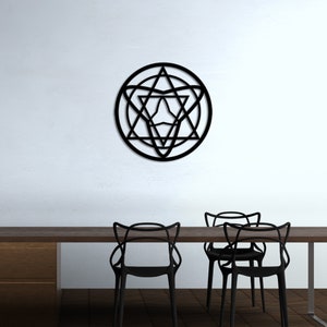 Arte murale in metallo con sezione aurea: decorazione geometrica per ufficio
