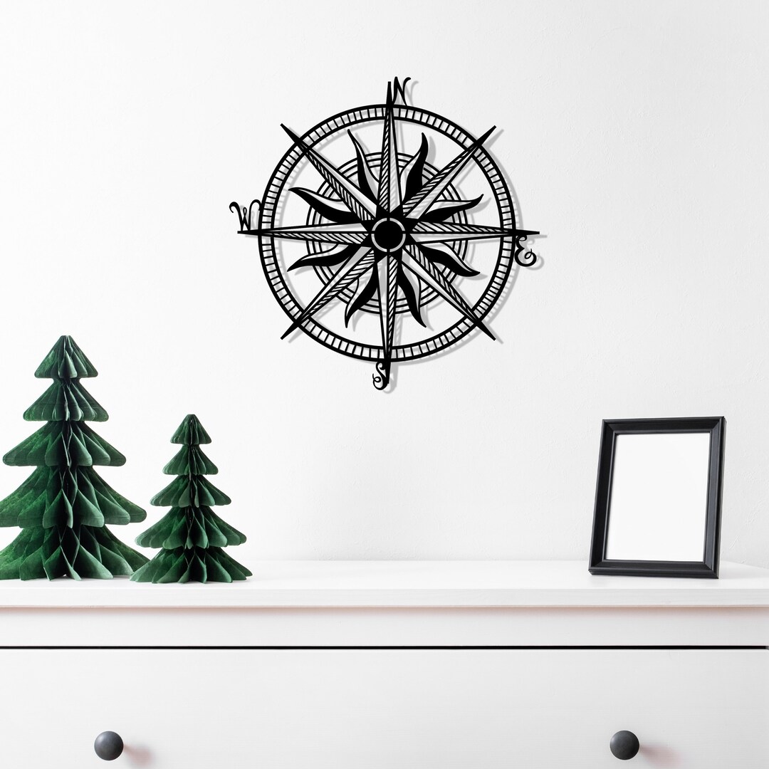 Compass Metal Wall Art Unique Metal Wall Decor Porch Metal - Etsy