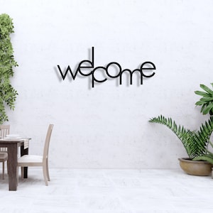 Welcome Entrance Metal Sign, Welcome Metal Wall Art, Custommetal House Entry Sign, Unique Birthday Gift, Housewarming Gift, Gift for Home