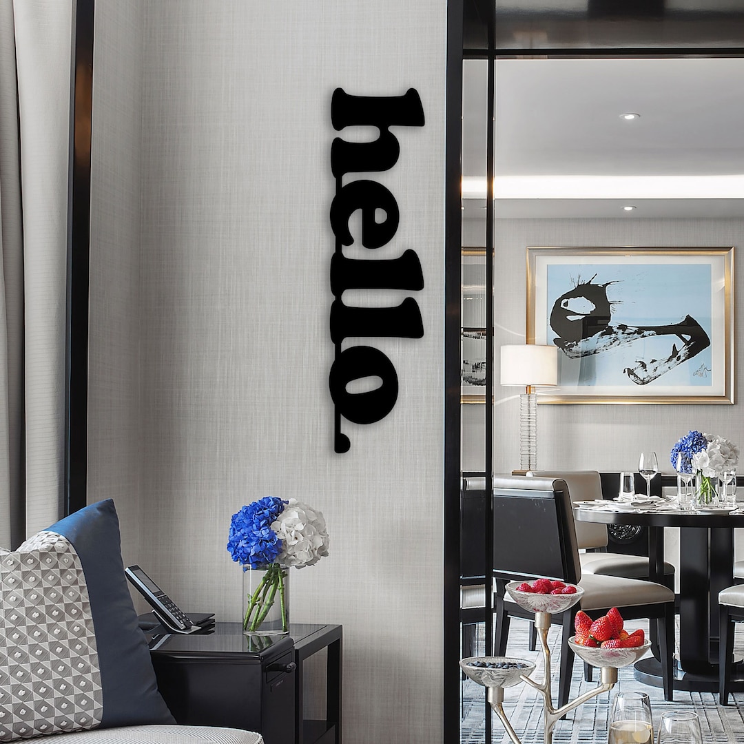 Hello Metal Wall Art, House Metal Wall Decor, Christmas Gift for Family