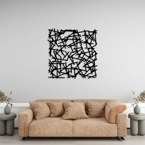 Iconic Metal Wall Art, Modern Metal Line Wall Art, Unique Abstract Metal Wall Decor, Housewaming Gift, Gift for family, Porch metal Wall Art