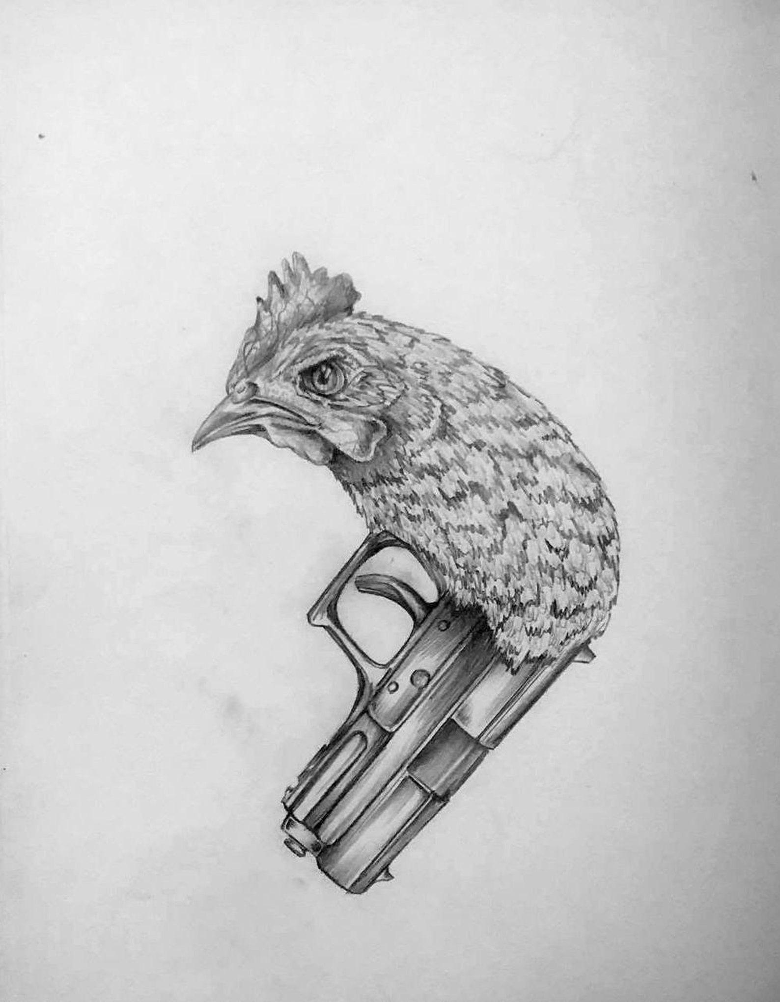 The Rooster and the Gun Etsy