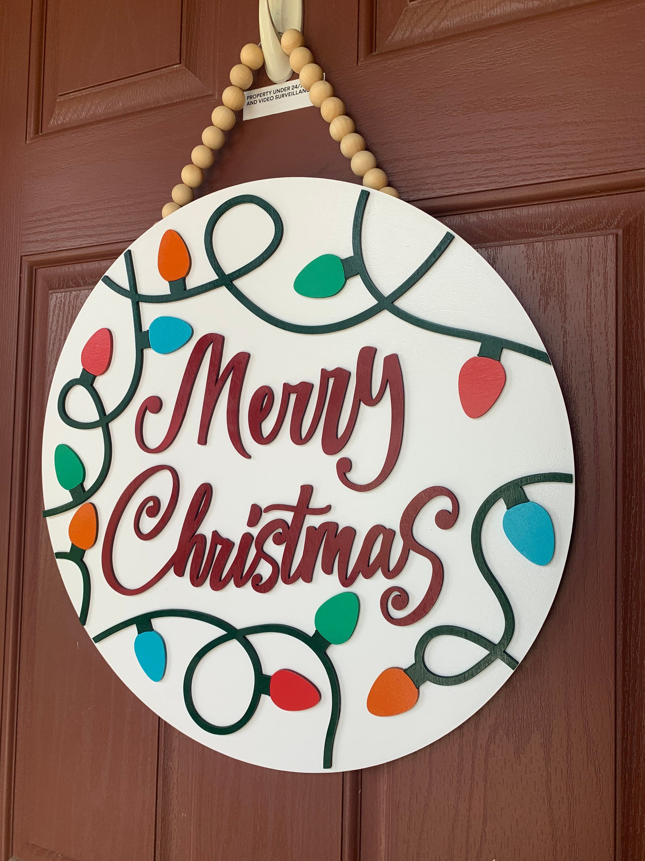 Christmas Lights Door Hanger Christmas Sign Entryway Door Etsy