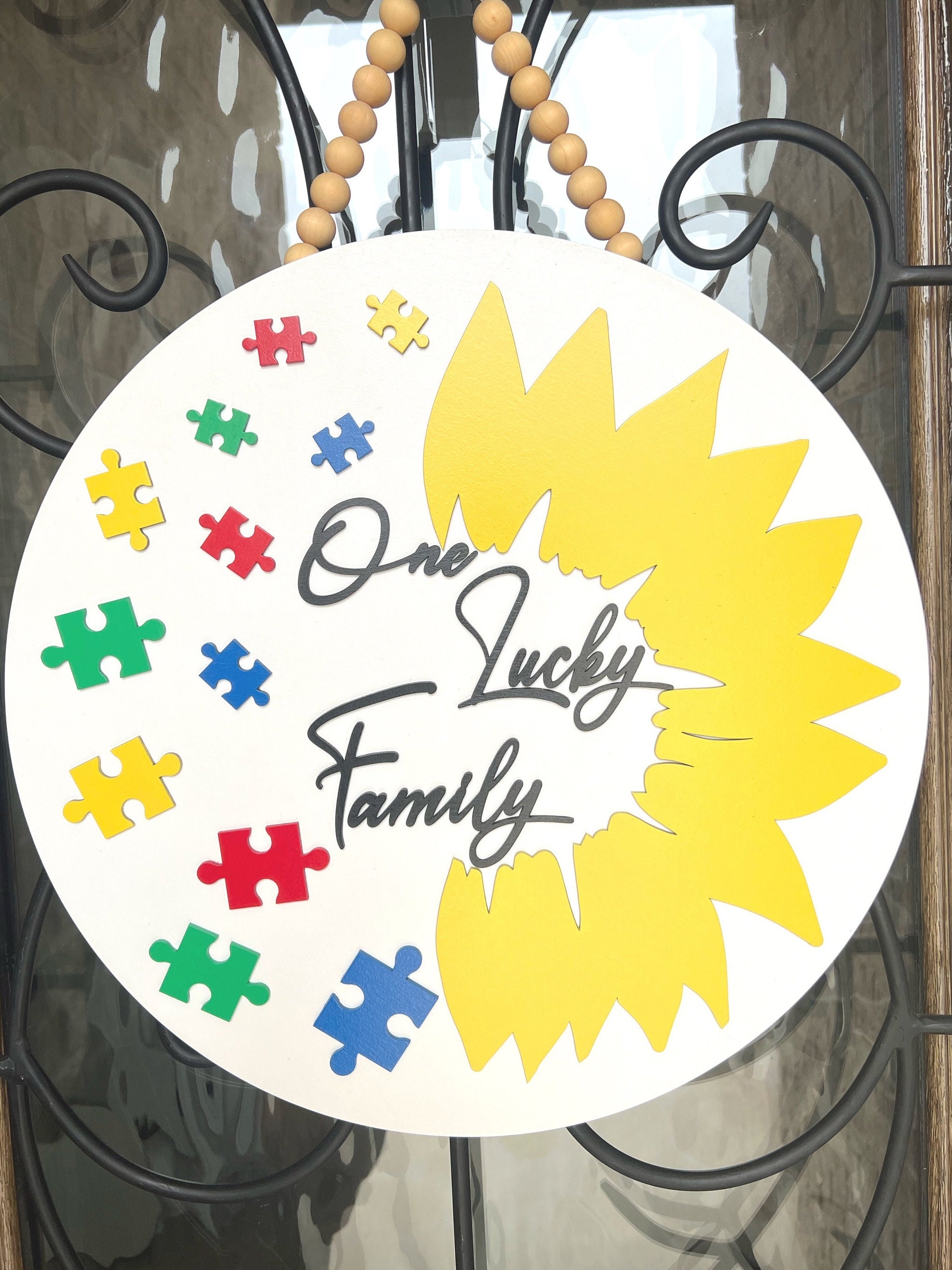 Autism Awareness Sign Autism Puzzle Sign Autism Awareness - Etsy