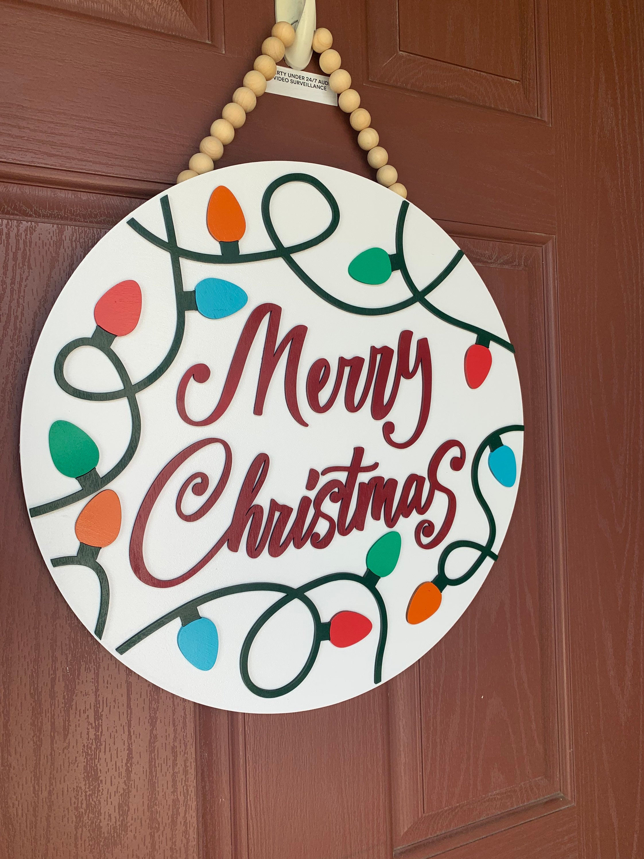Christmas Lights Door Hanger Christmas Sign Entryway Door Etsy