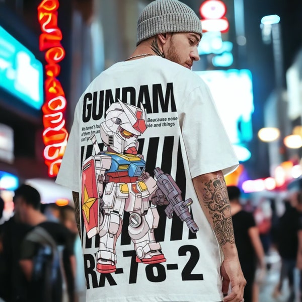 TokyoTrend Gundam Harajuku Style T-shirt surdimensionné