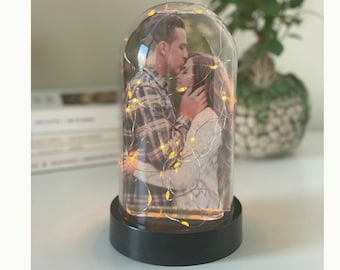 Kundenspezifische Fotoglocken-Lampe: Personalisiertes feenhaftes LED-Lichtandenken
