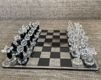Swarovski Chess-set With Board - Luxury Case - Outer Box